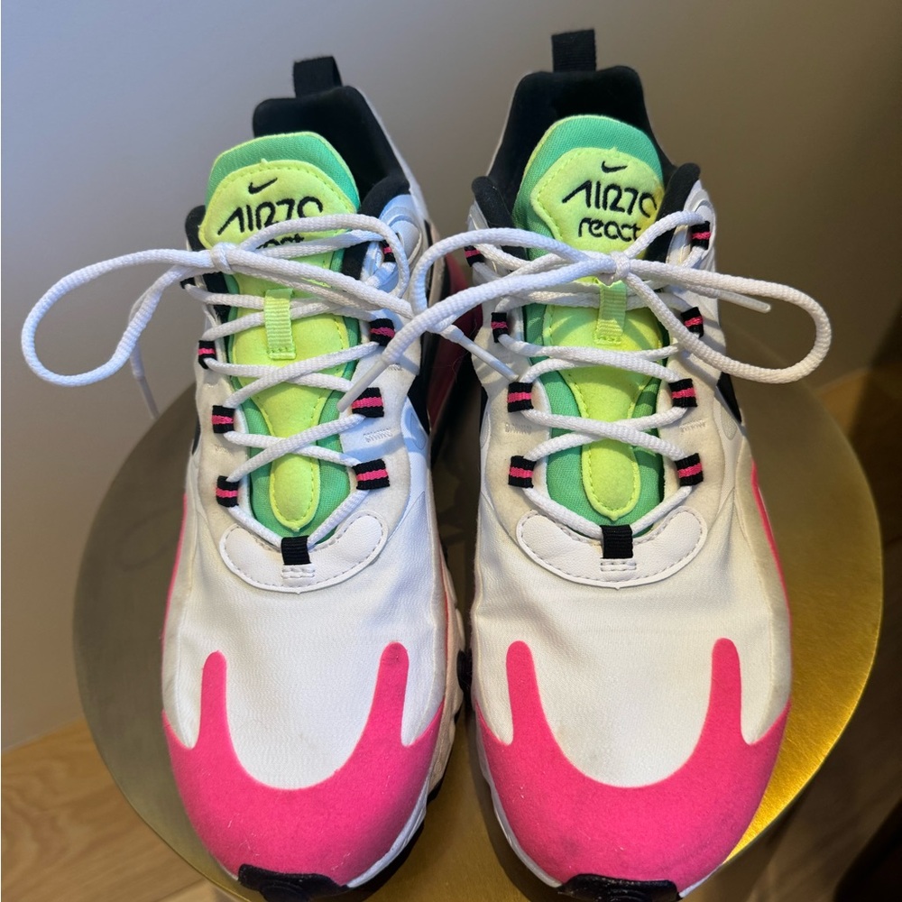 Women’s Nike Air Max 270 React Sneakers Size 8.5 Hyper Pink - Picture 3 of 9